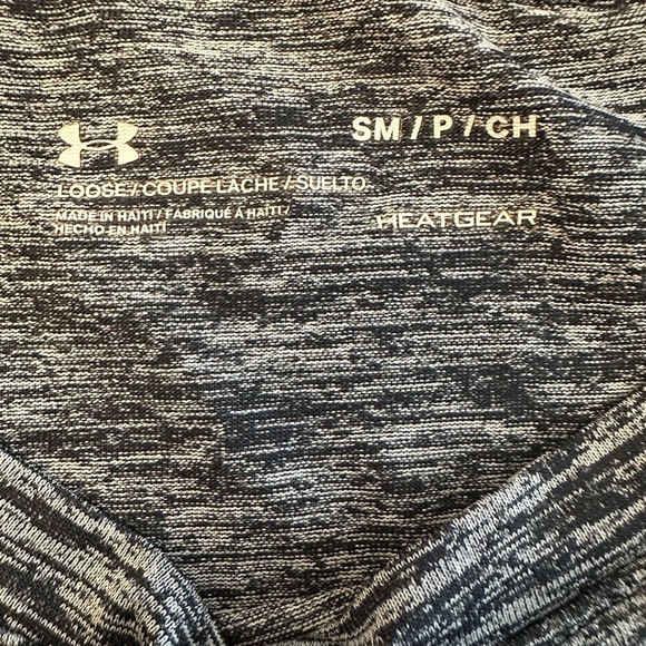 Under Armour Heathered Black Long Sleeve Top HeatGear Loose Mens Small Shirt Top - Picture 5 of 6